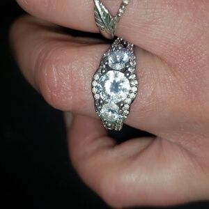 925 silver cz crystal ring